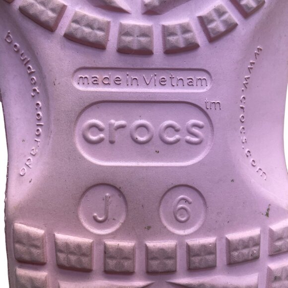 Crocs Girls Rose Gold Glitter Rubber Slip-On Clogs Size 6 - Picture 6 of 7